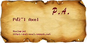 Pál Axel névjegykártya
